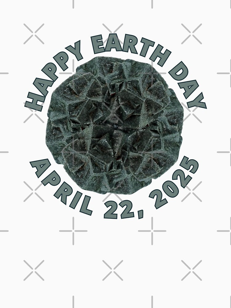 Happy Earth Day 2025 Green Pyrite Crystal Design by ArtDesignTp