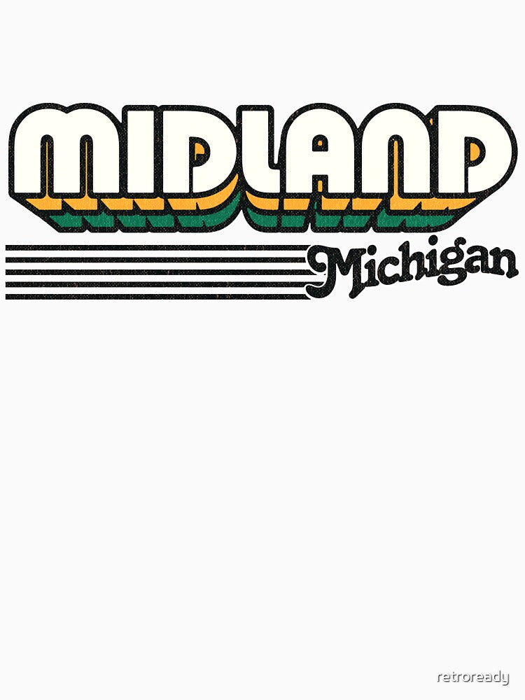 Midland, Michigan | Retro Stripes by retroready