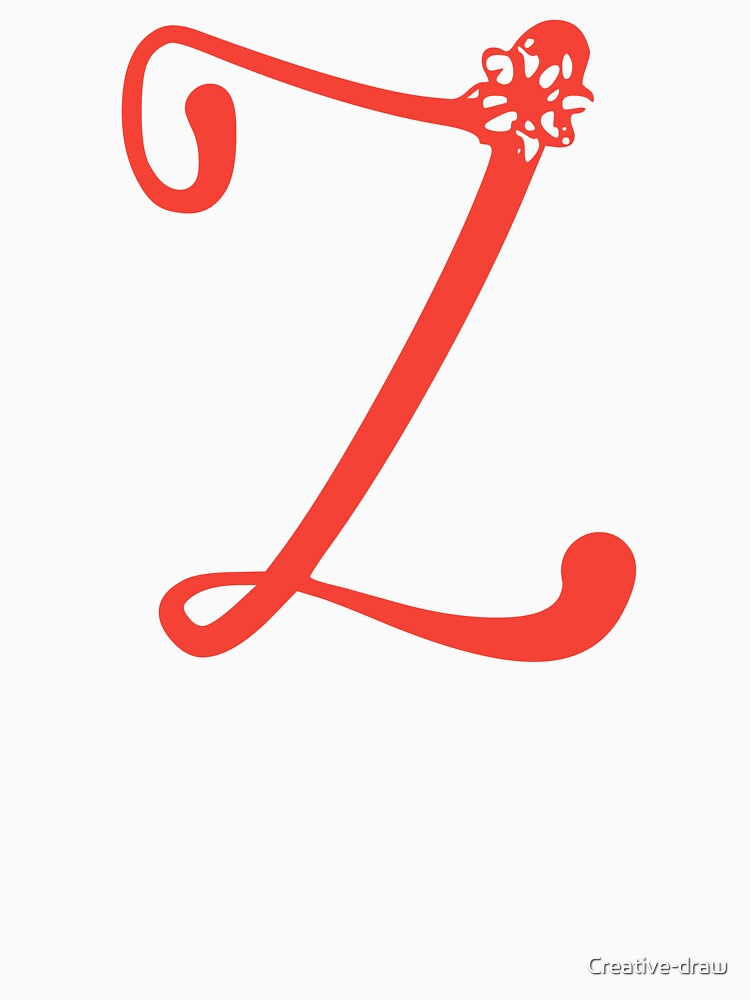 Floral Initial monogram Z by Creative-draw