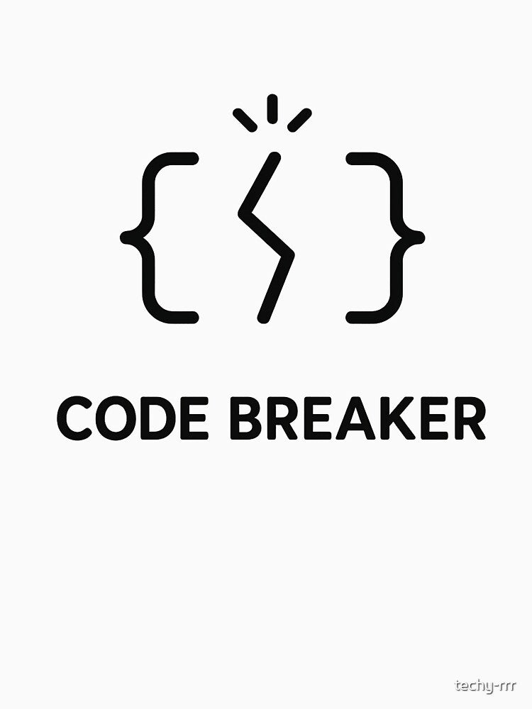 Code Breaker Debugging Meme – Minimal Dev Humor Line Art by techy-rrr