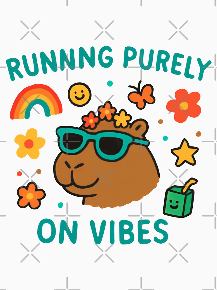 Runnng Purely On Vibes Capybara Animal Lover Good Vibes by HumansStuck12
