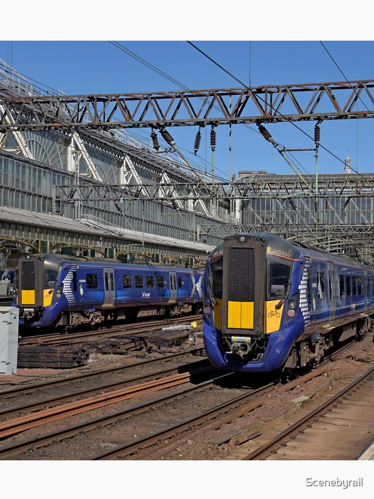 Scotrail Class 380 trains at Glasgow Central Station by Random Railways