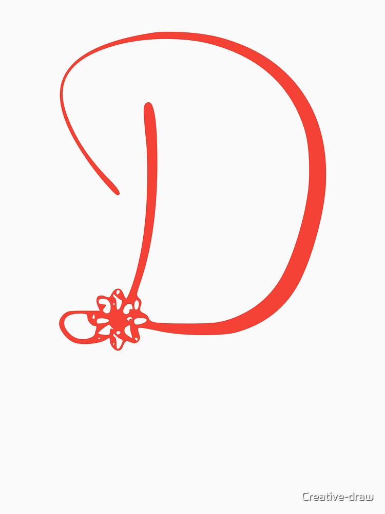 Floral Initial monogram D by Creative-draw