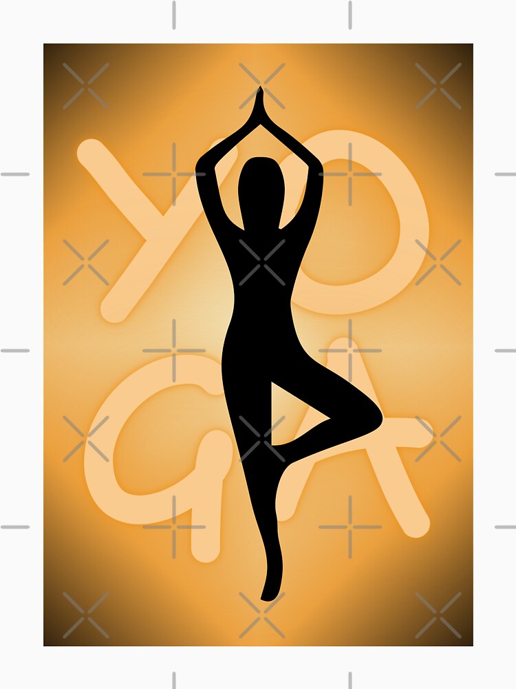 Yoga Pose Neon Orange Yoga Lettering by SoccaTamam