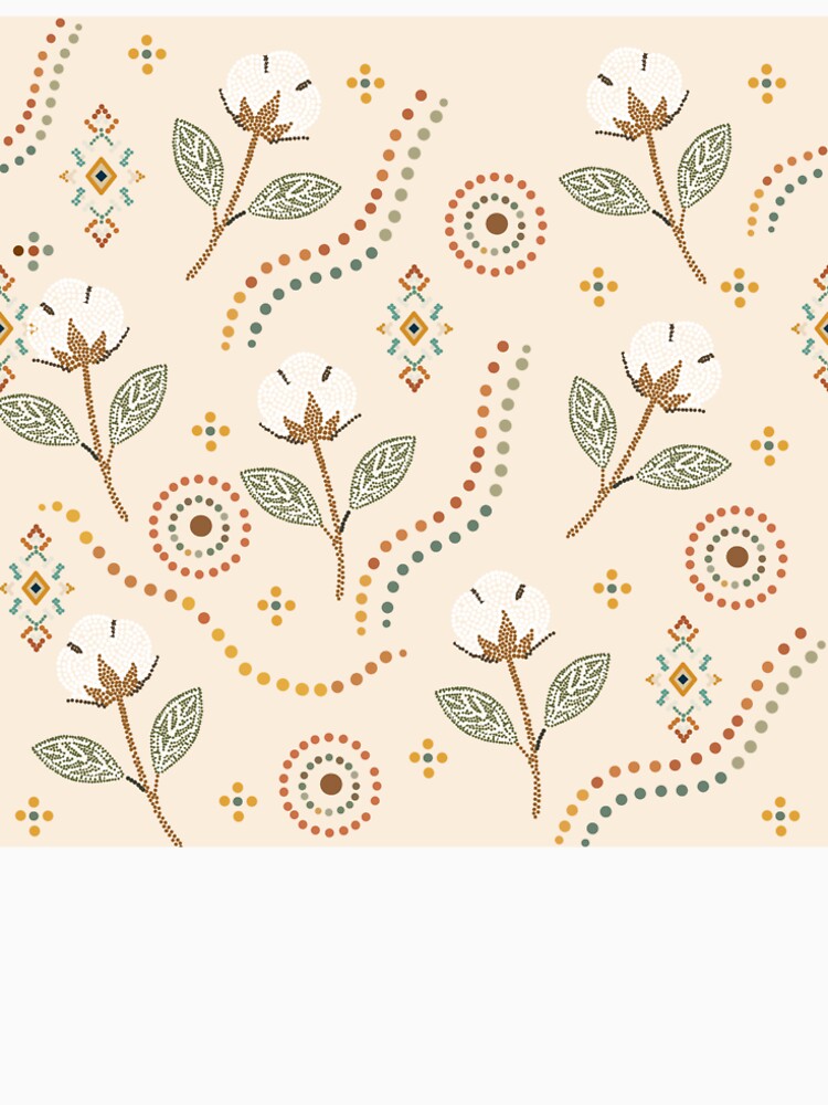 Cotton Flower Modern Isan Dot Textile by Lannanun