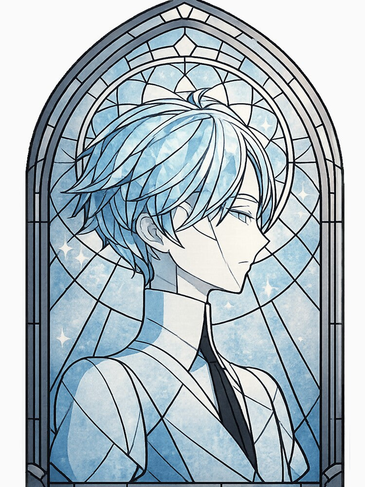 Antarcticite Stained Glass Anime Portrait Art by ChromiraStudios