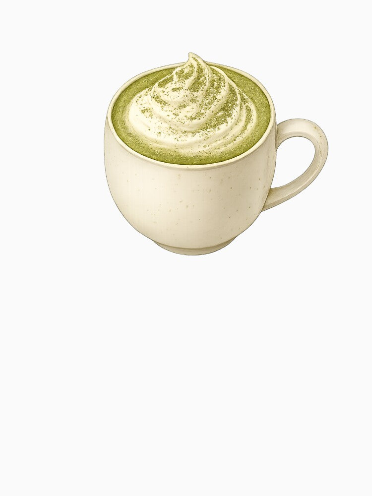 Cute Aesthetic Matcha Green Tea Latte Foam Cup by Core design hub