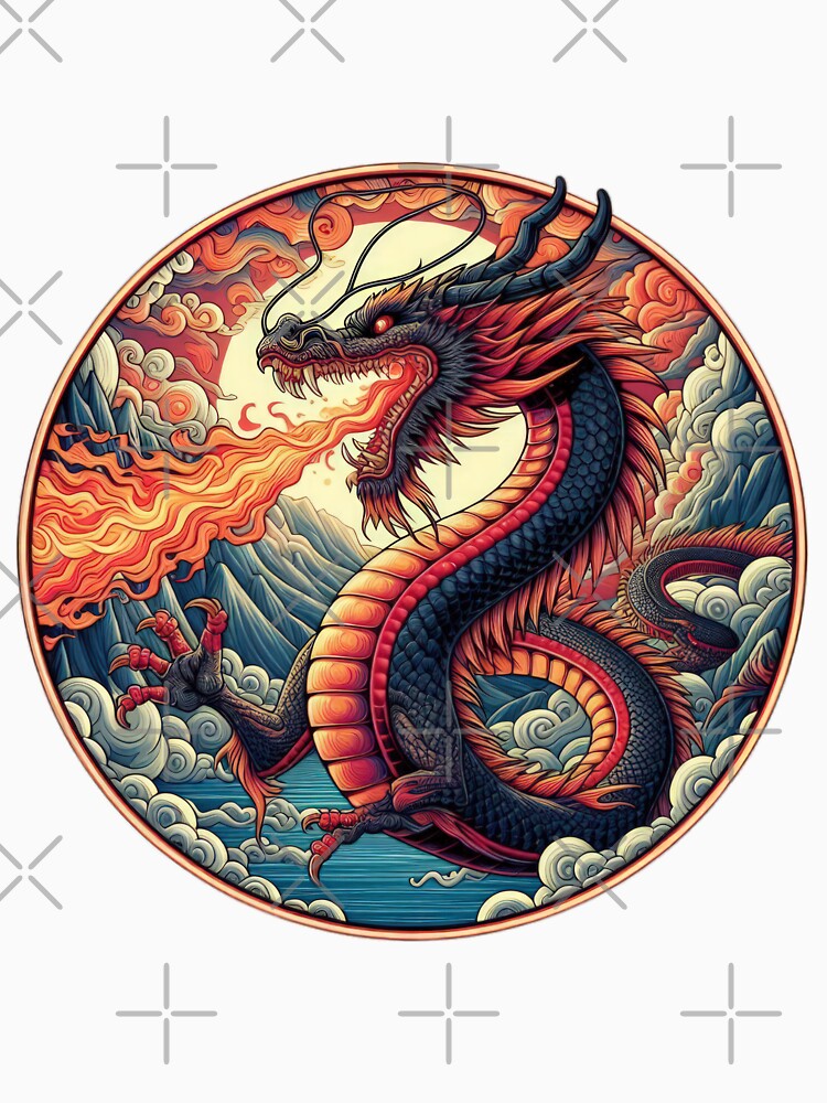 Night Fire dragon breathing fire vintage by Expressions-Sel