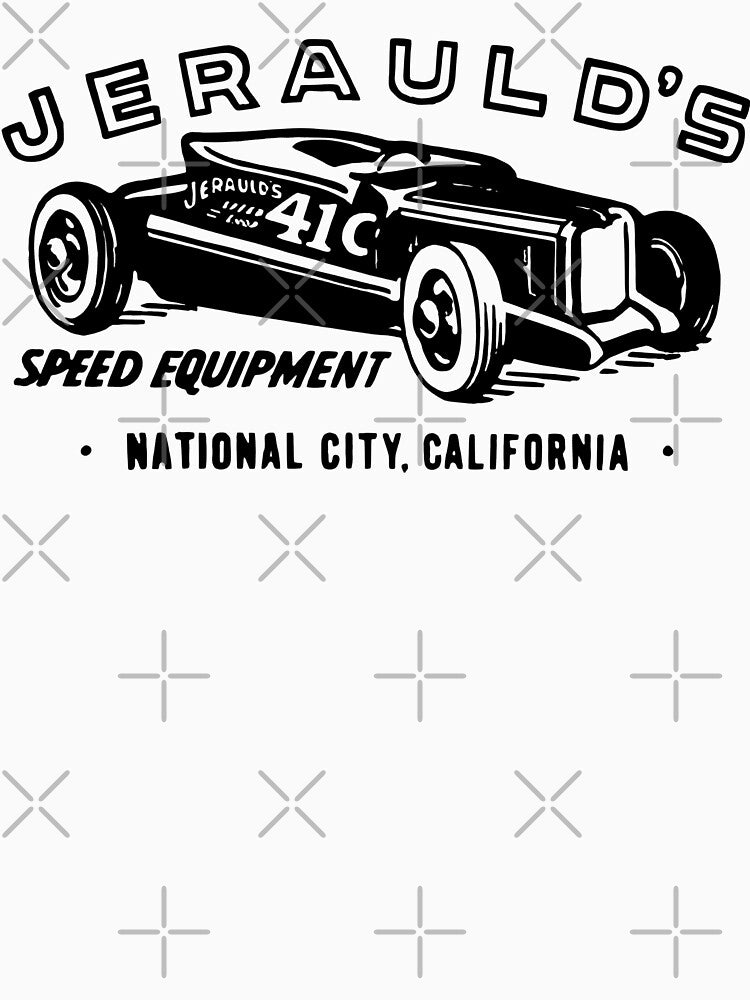 Vintage Jerauld's Speed equipment California - black print by retropetrol