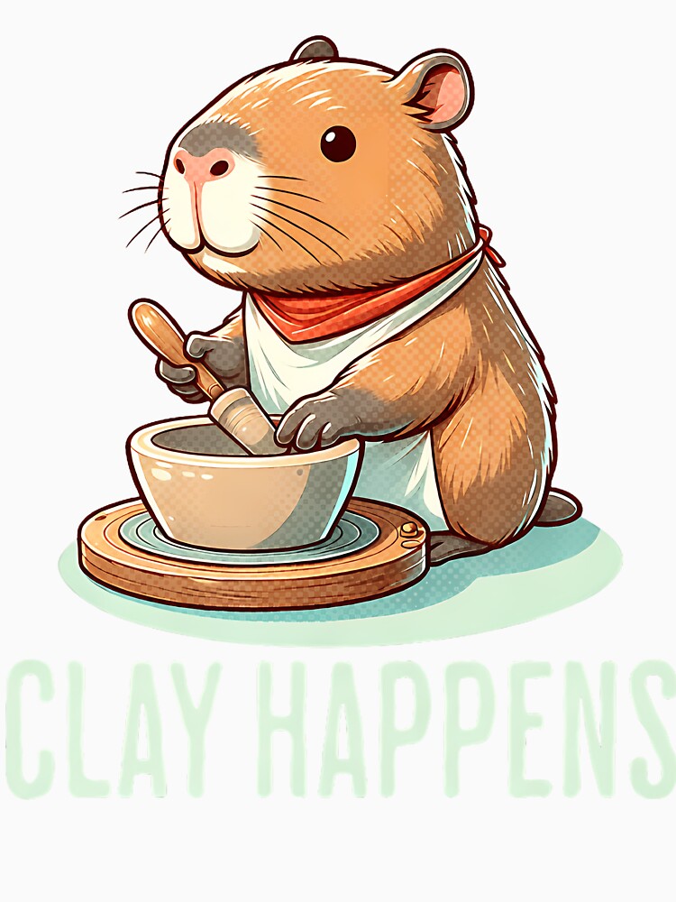 Clay Happens - Funny Capybara Pottery Ceramics Artist by AlbertaDana