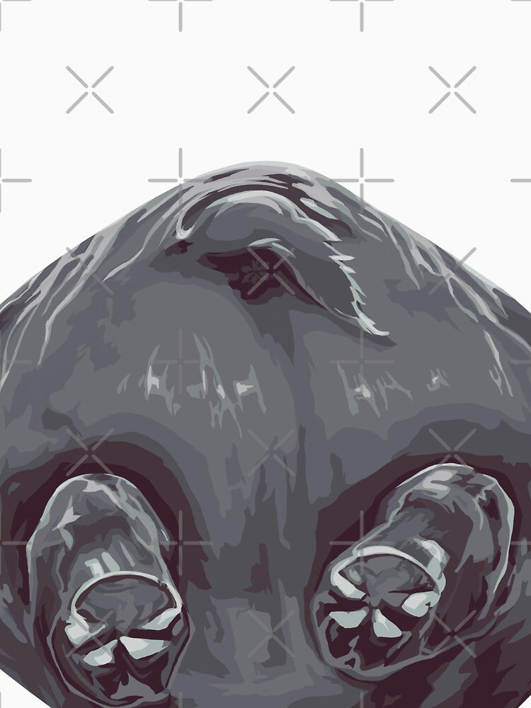 Hippo butt, large print white edition by bye-then