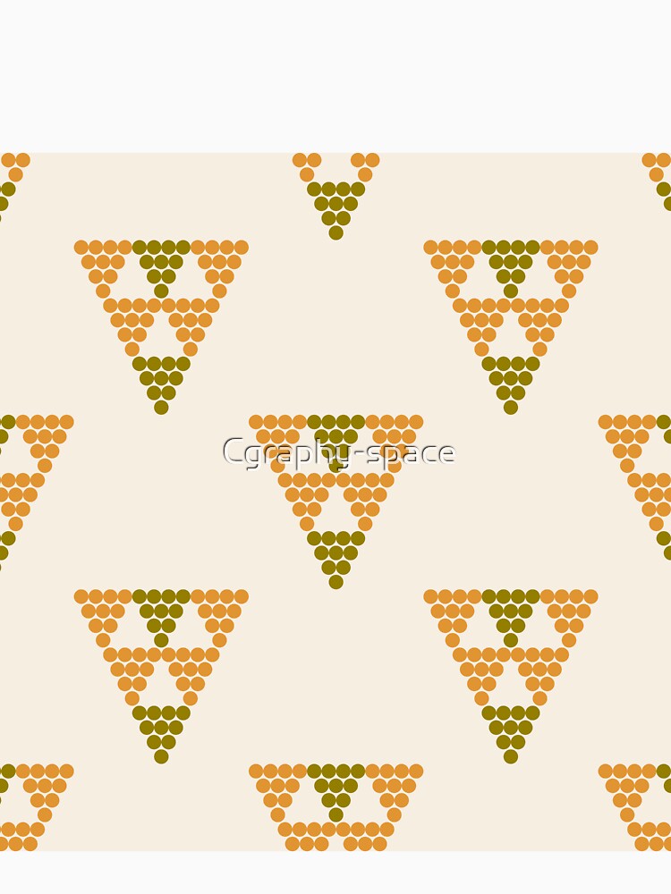 Dots in Geometric Triangle Shape – Soft Orange & Green Boho Tone by Cgraphy-space