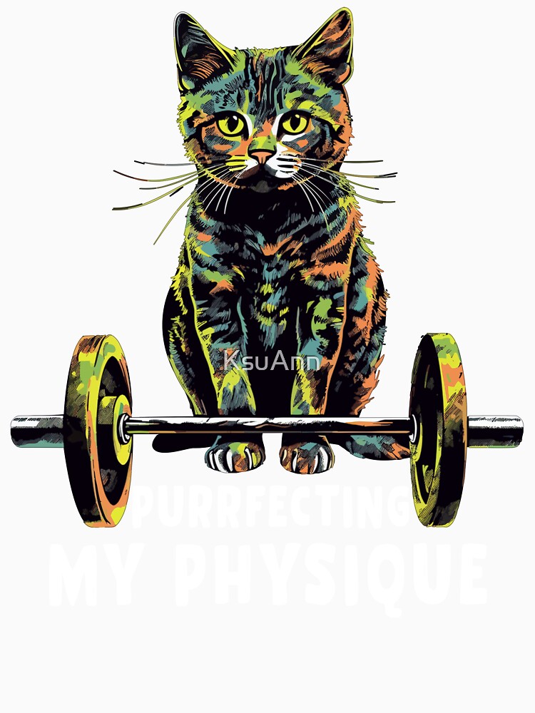 Gym, Workout or Fitness Gift Funny Cat in a Gym by KsuAnn