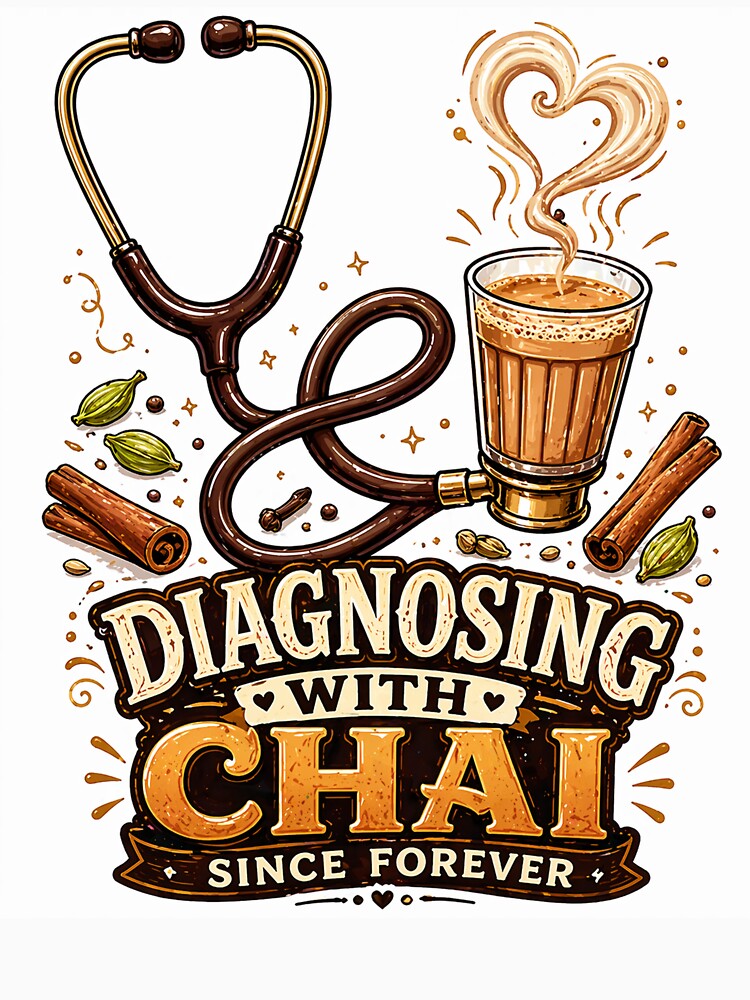 Chai And Stethoscope Funny Doctor Quote T-Shirt by OsmosisShop
