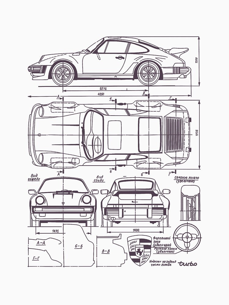 911 930 Blueprint turbo Classic vintage by PeterwRamseth