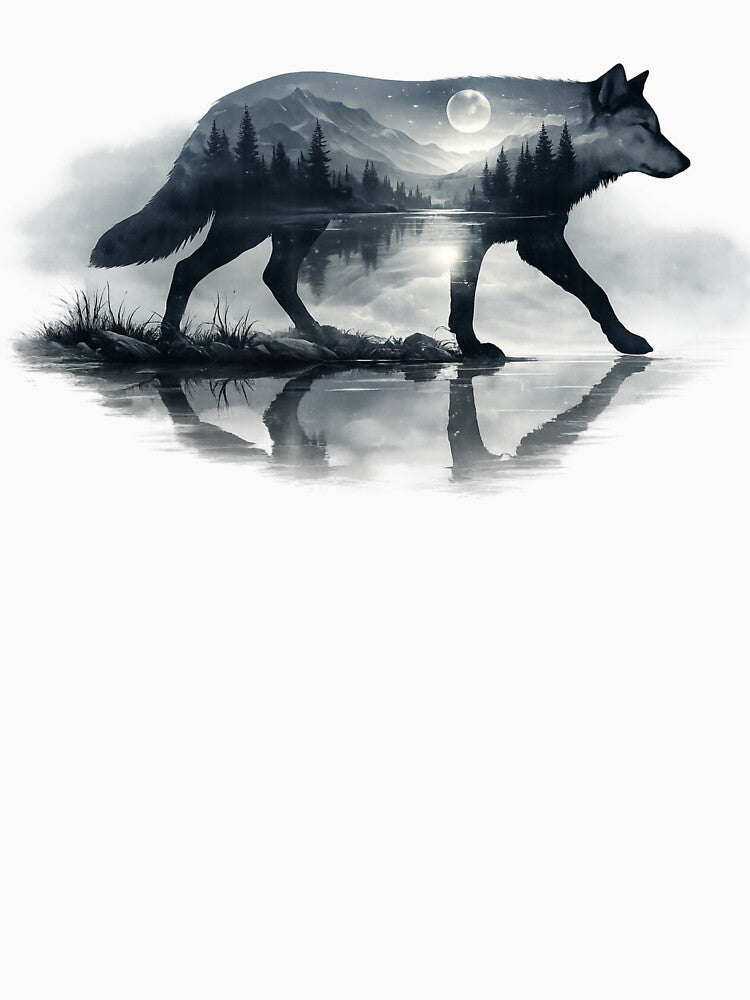 vintage wolf forest art by stikrusak