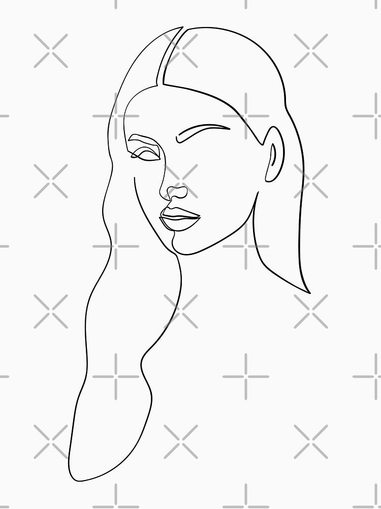 Black Line Art , Woman Line Draw Illustration by Ireneart369