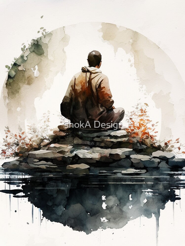 meditation watercolor by shokA Design