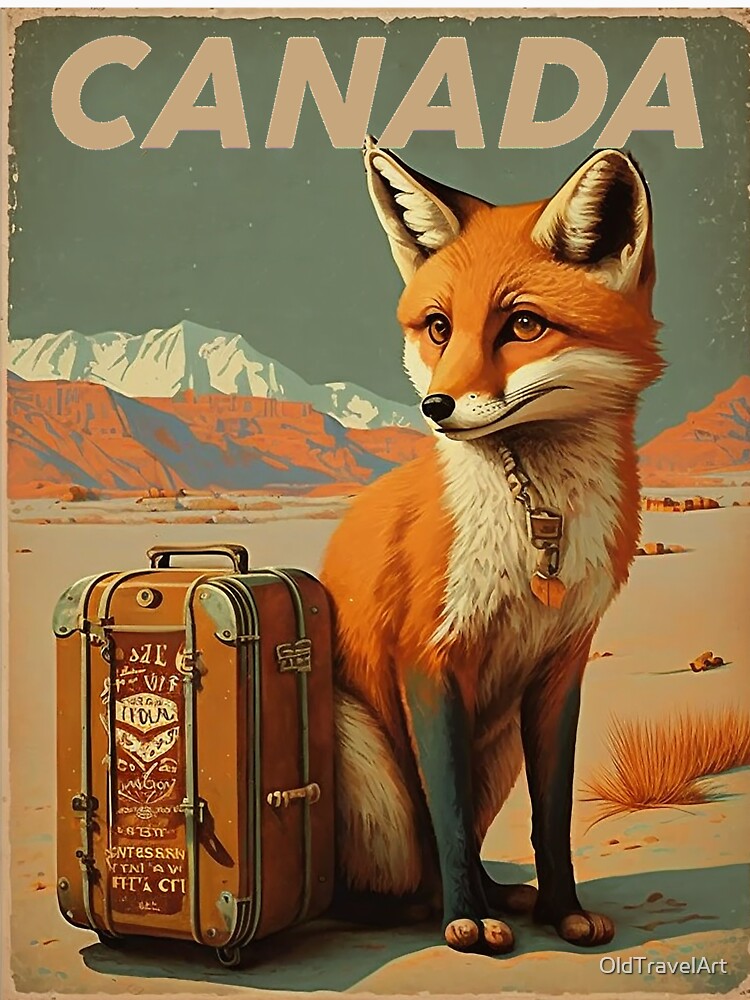 Canada Fox Vintage Travel Art Poster by OldTravelArt