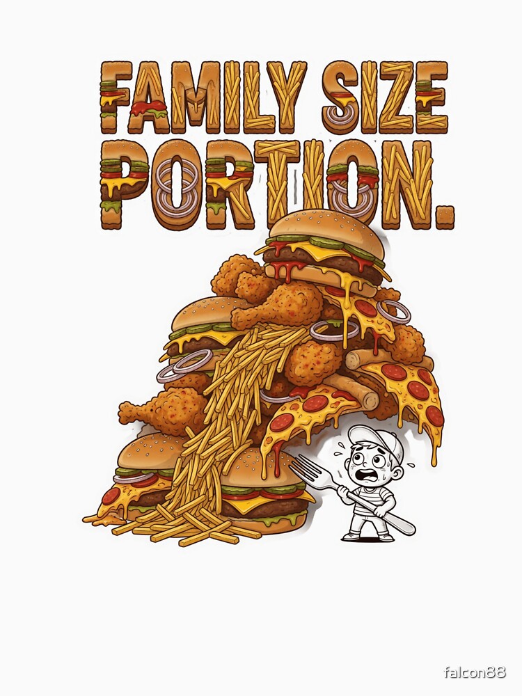 Family Size Portion Funny Food Sticker by Imaginarium of Chaos falcon88