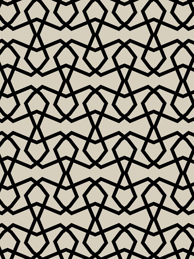 Black and Tan Tessellation Line Pattern 36 Pairs DE 2022 Popular Color Doric White DET641 by ColorOfTheYears