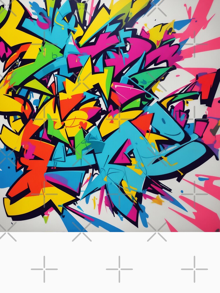 A vibrant, abstract graffiti sticker with a bold, angular design. by RedArtG09