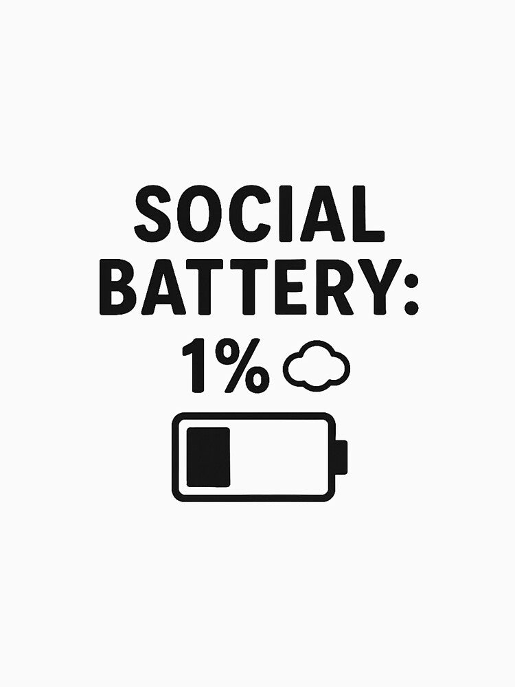 Social Battery 1% – Funny Introvert Low Energy Design by SlomianyPisarz