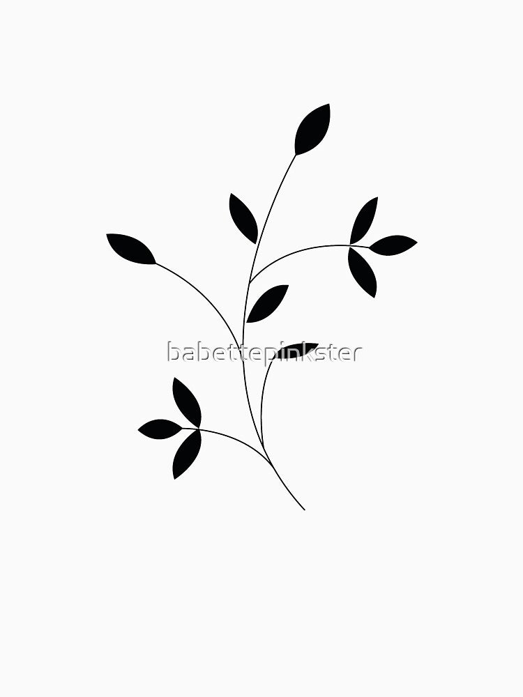 Botanical silhouet, black and white drawing by babettepinkster