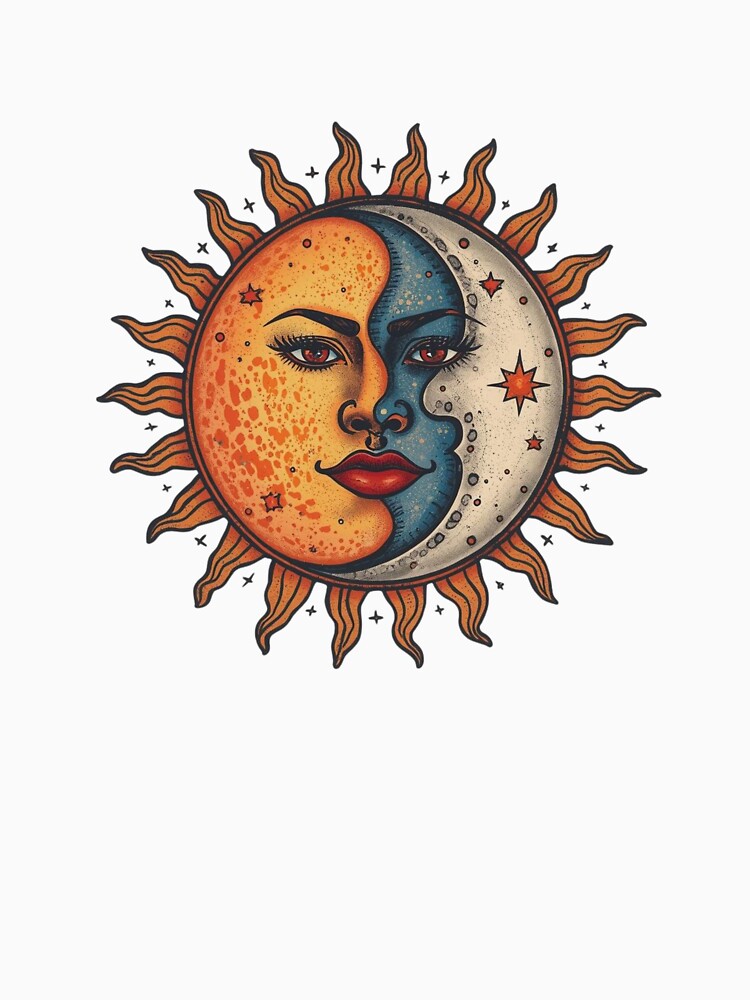 Sun & Moon Harmony – Boho Celestial Mystical Illustration by catcurio