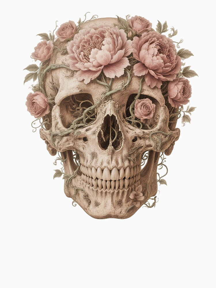 Vintage Floral Skull Anatomy Dark Academia by DreamLeafCo
