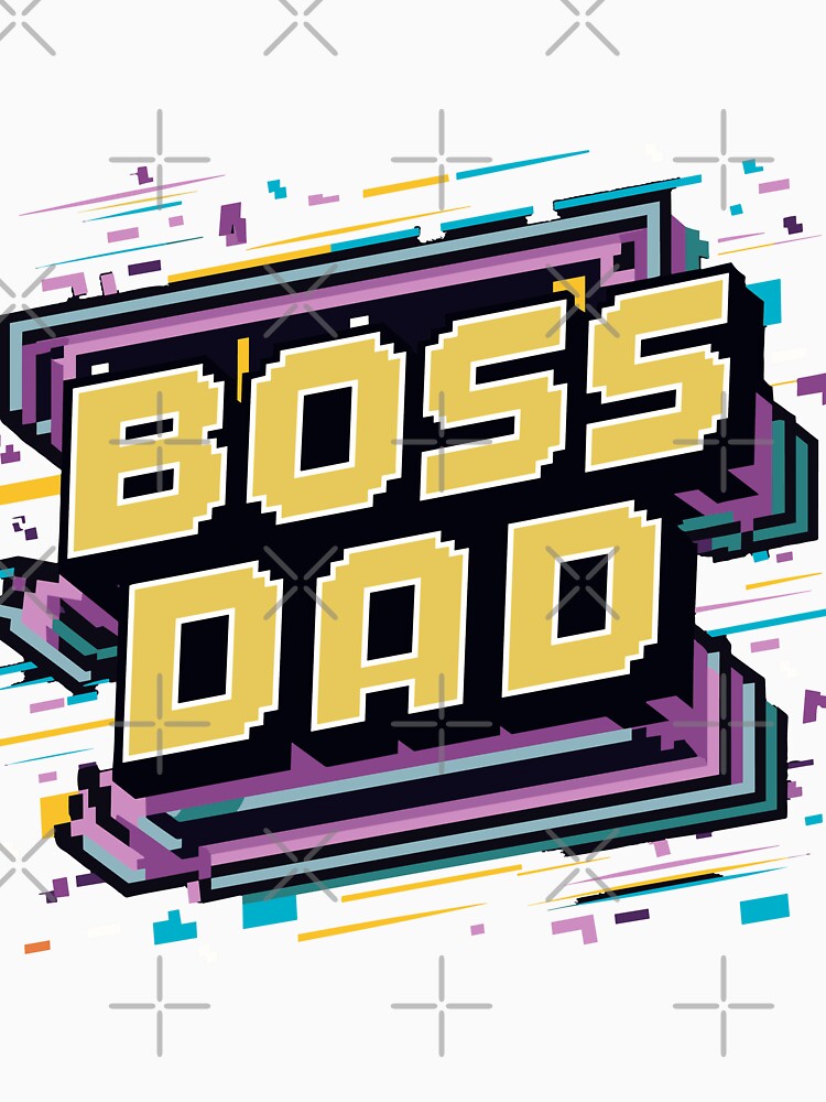 Boss Dad Retro Video Game Cover: Pixel Art Edition Father's Day Gift by HahaHandlesHub
