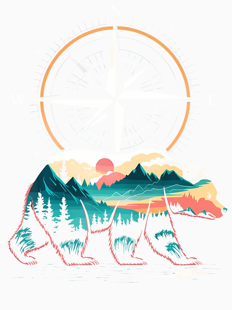 Bear Compass Hiker Outdoor by KarlaLeanne