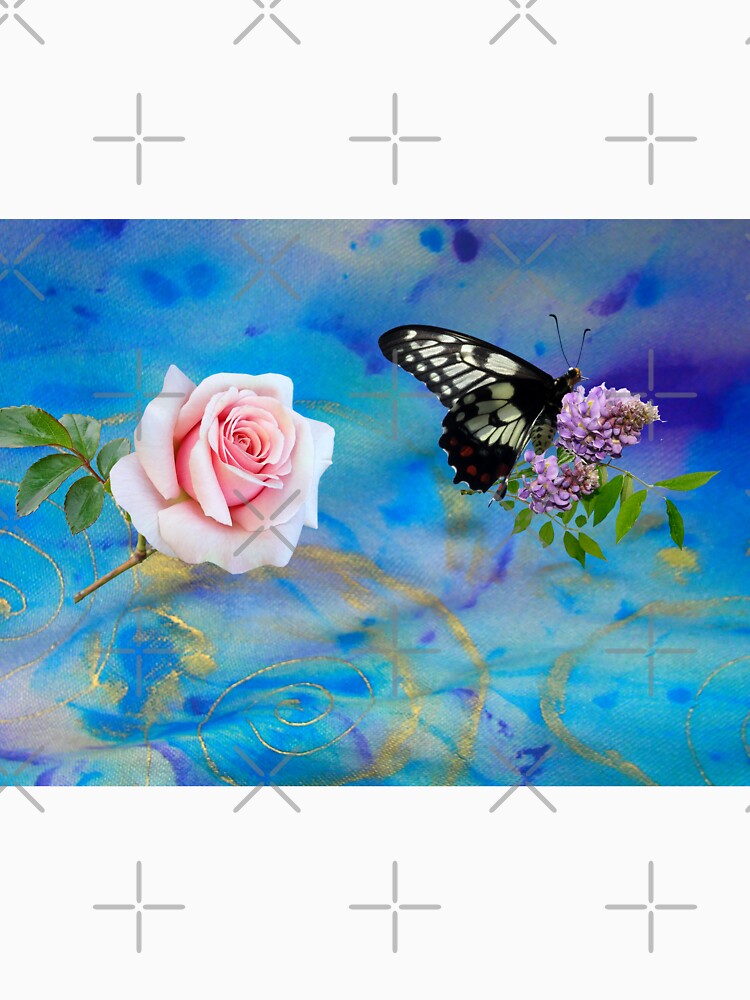 Soft Rose butterfly textile art by Aquila Light Pictures