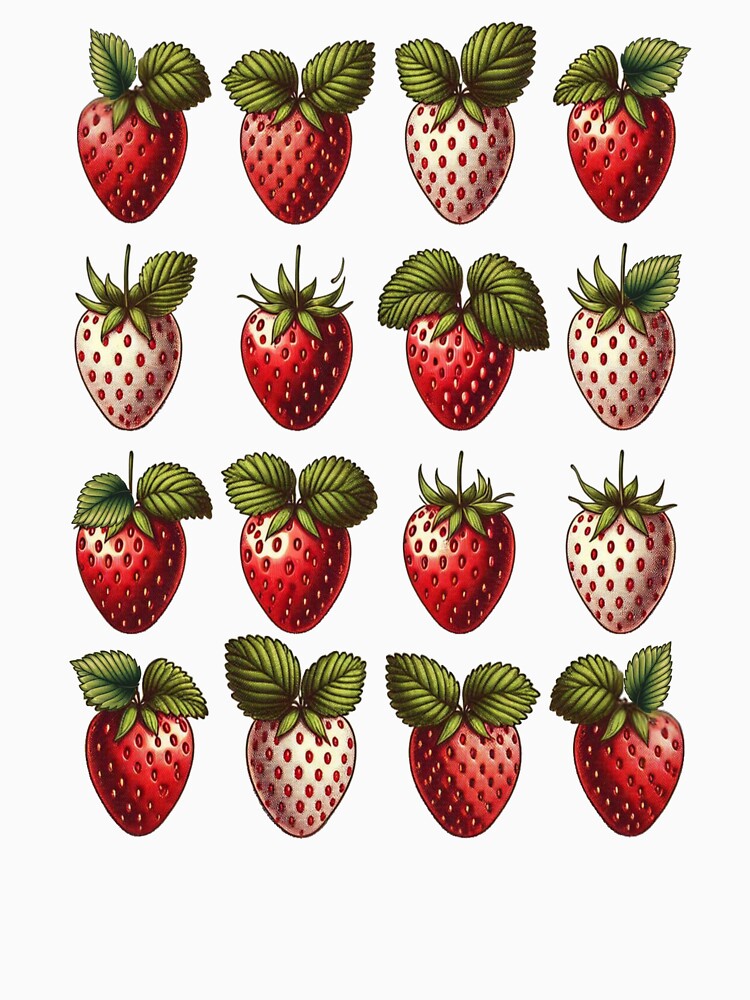 Retro Strawberry Pattern - Hand-drawn vintage design with a summer look by DI GIULIANO