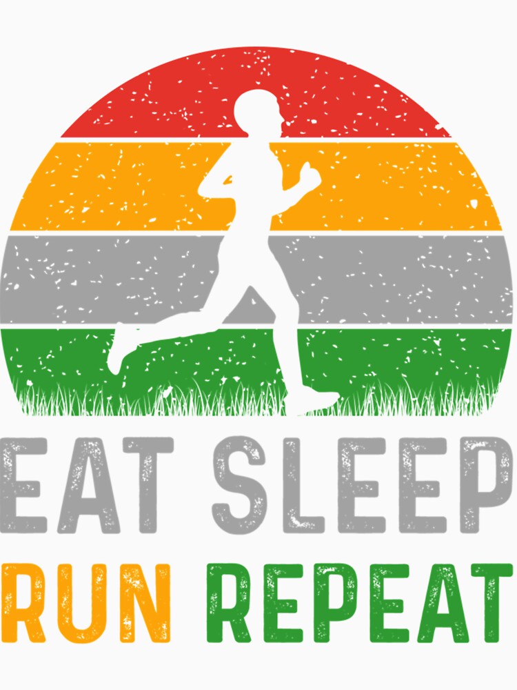 Retro Vintage Eat Sleep Run Repeat Running Funny Gif| Perfect Gift by sherricam