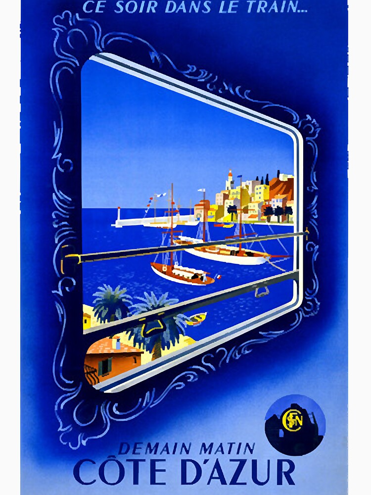 Vintage Travel Poster France Cote dAzur by nyCatron00