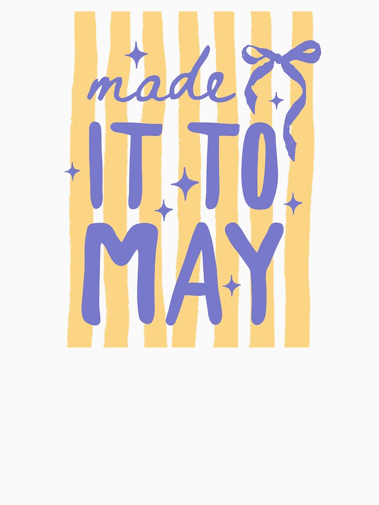 Made It To May Preppy Purple Ribbon And Gold Stripes by krystalRomanart