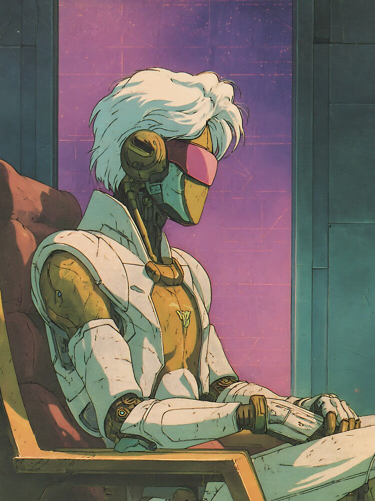 Futuristic Retro Cyberpunk Anime Art by bapupa