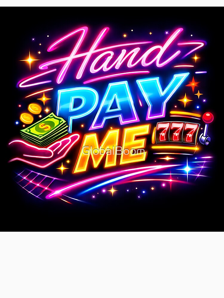 Hand Pay Me Neon Sign – Las Vegas Casino 90s Retro Style by GlobalBoom