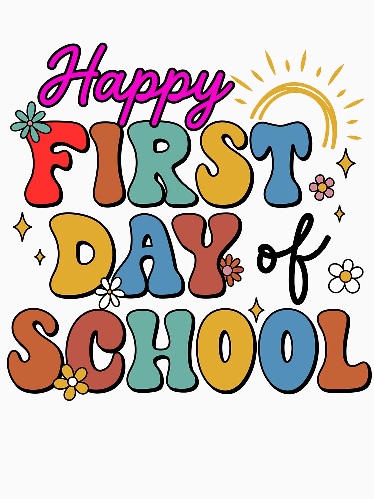 Groovy Retro First Day of School Kids Teacher by KroghDs
