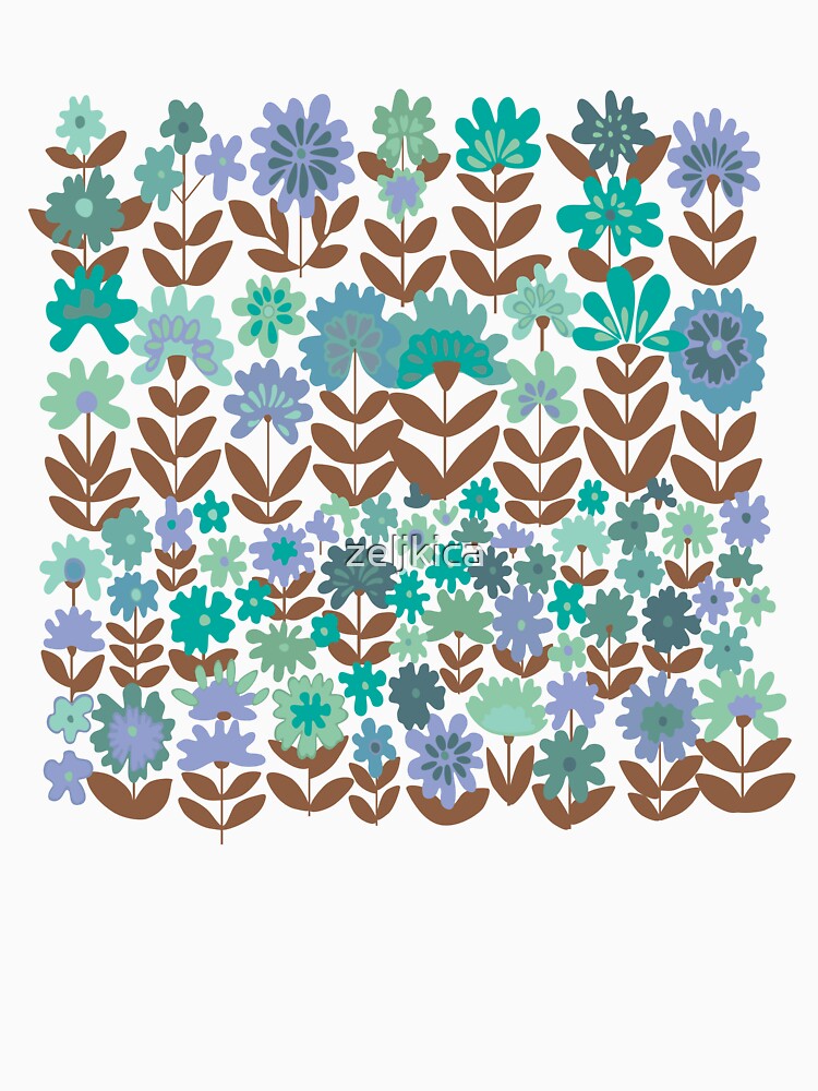 Retro Blue Floral by zeljkica
