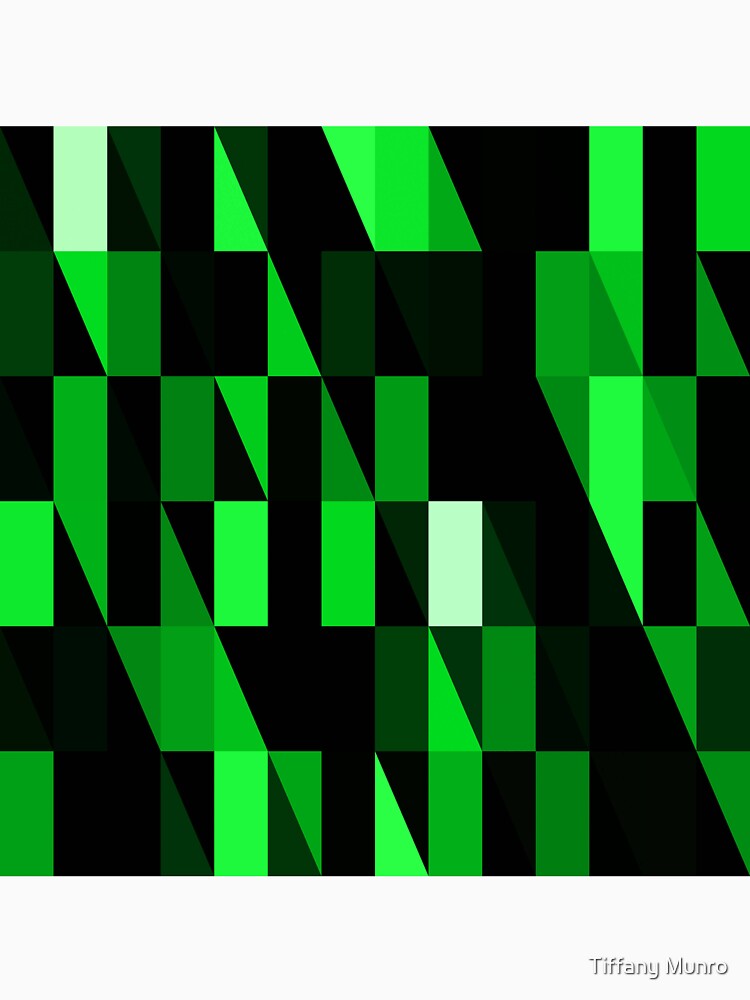 Lime Green Matrix Glitch Art Geometric Abstract by Tiffany Munro