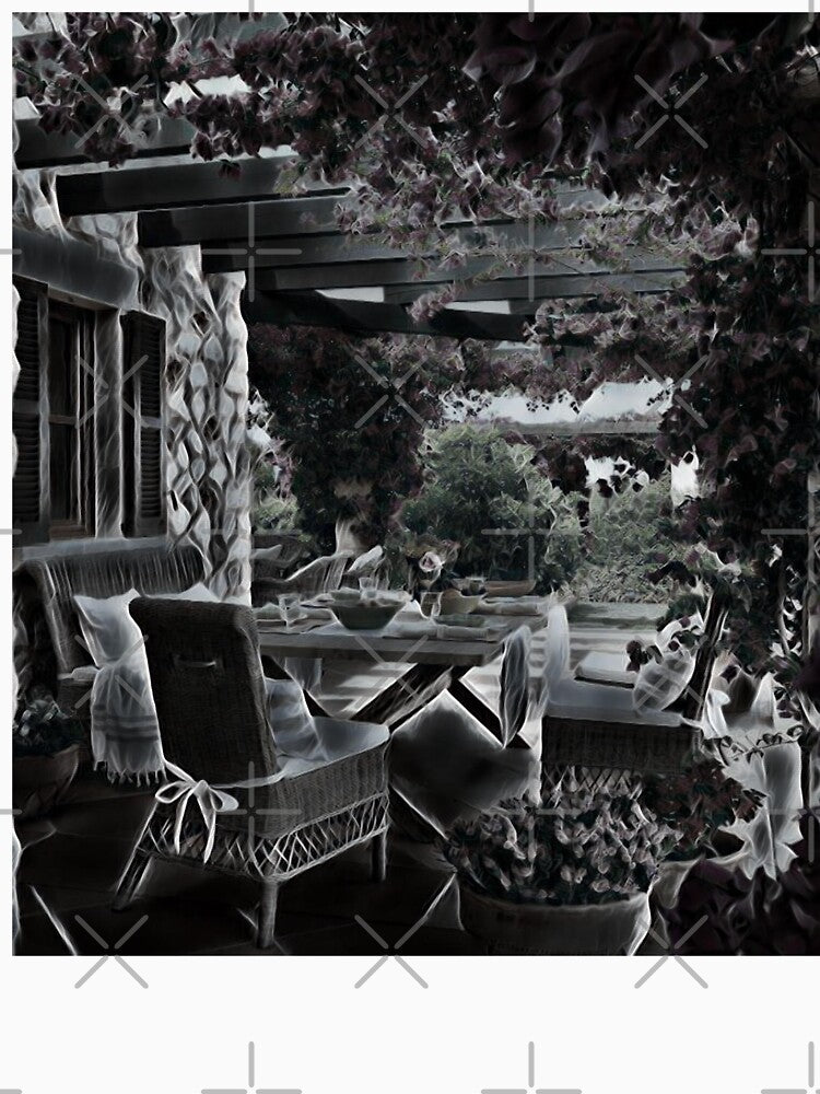 GALATHI Outside Patio surrounded by flowers Black - Flowers by Galathi Designs
