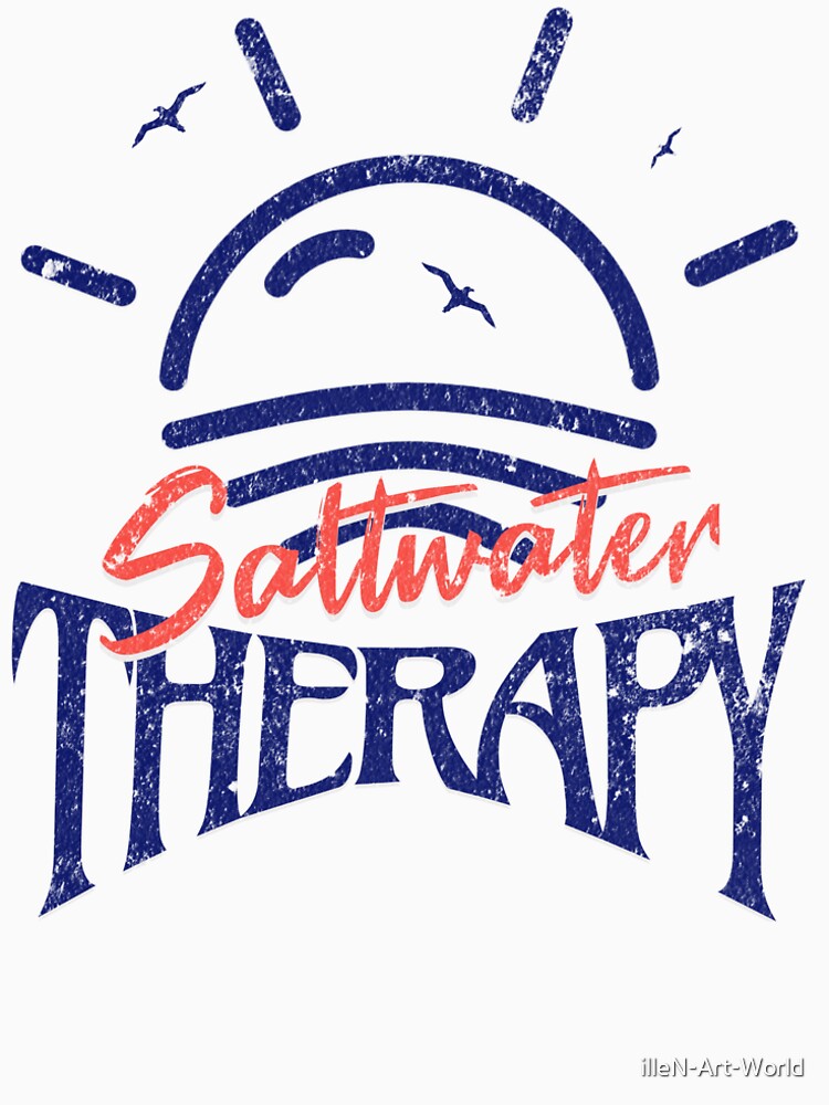 Retro Saltwater Therapy Beach Shirt - Minimalist Ocean Lover Gift Apparel by illeN-Art-World