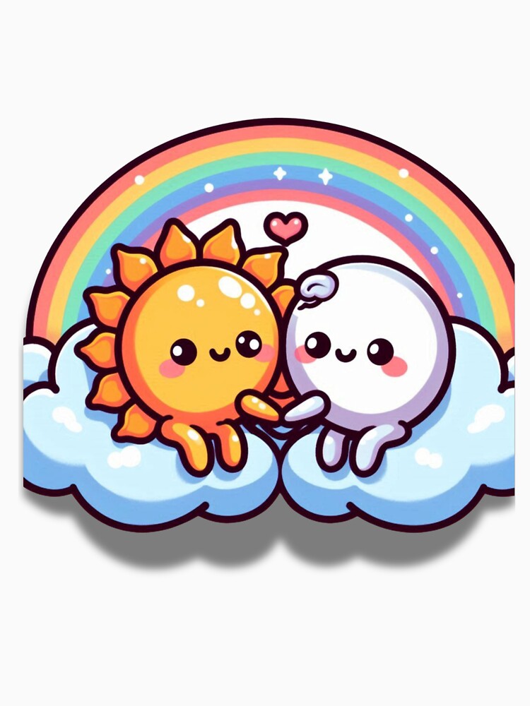 Sun and Moon's Eternal Friendship with a Rainbow by muitee