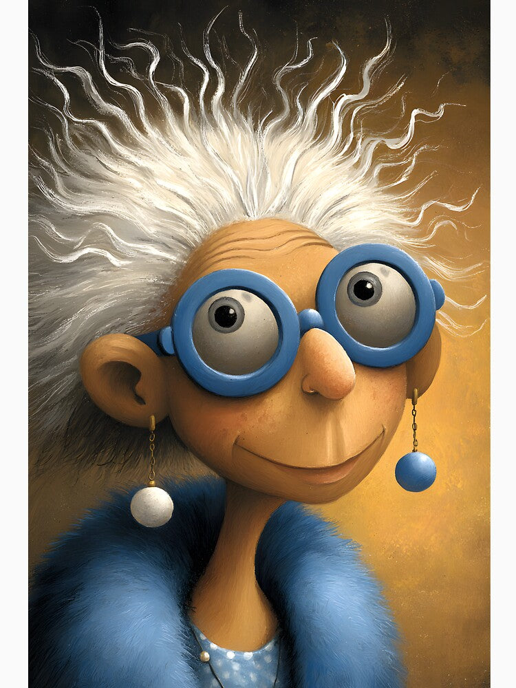 Whimsical Portrait of an Elderly Character with Style by Artessie