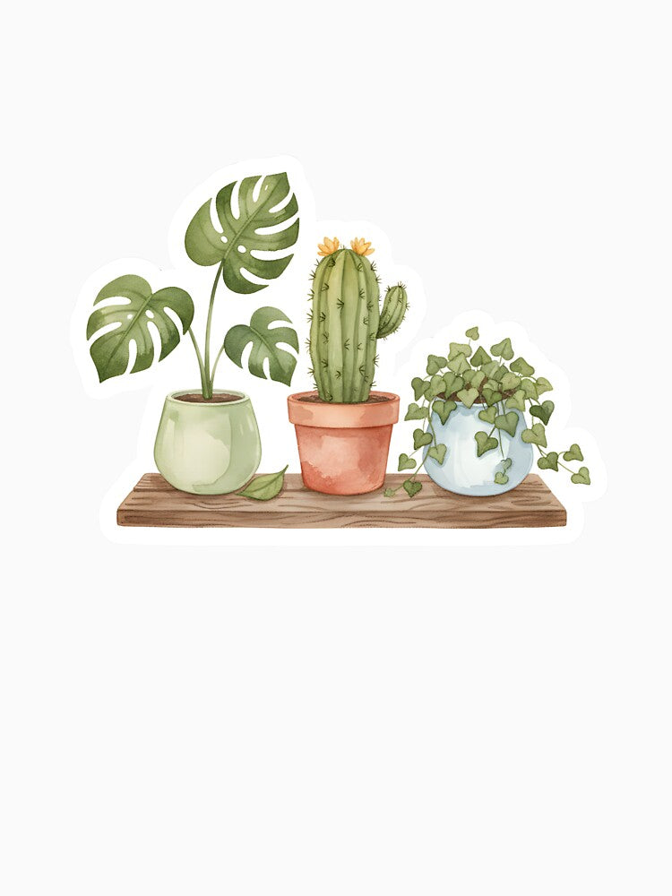 Watercolor Potted House Plants Greenery by Kvarny