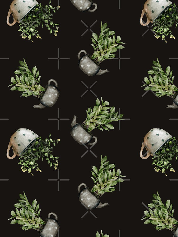 ZZ Plant Houseplant Black Love Nature Pattern by travellb