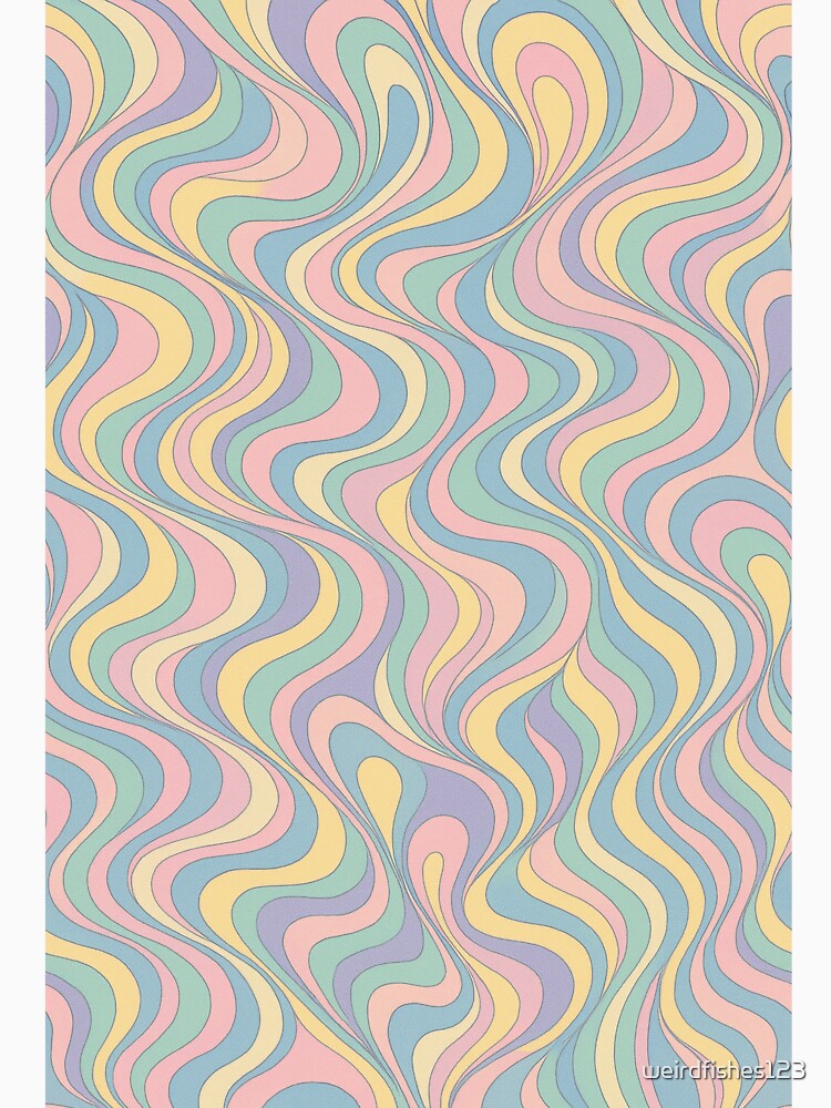 Pastel Retro Wavy Lines Seamless Pattern by weirdfishes123