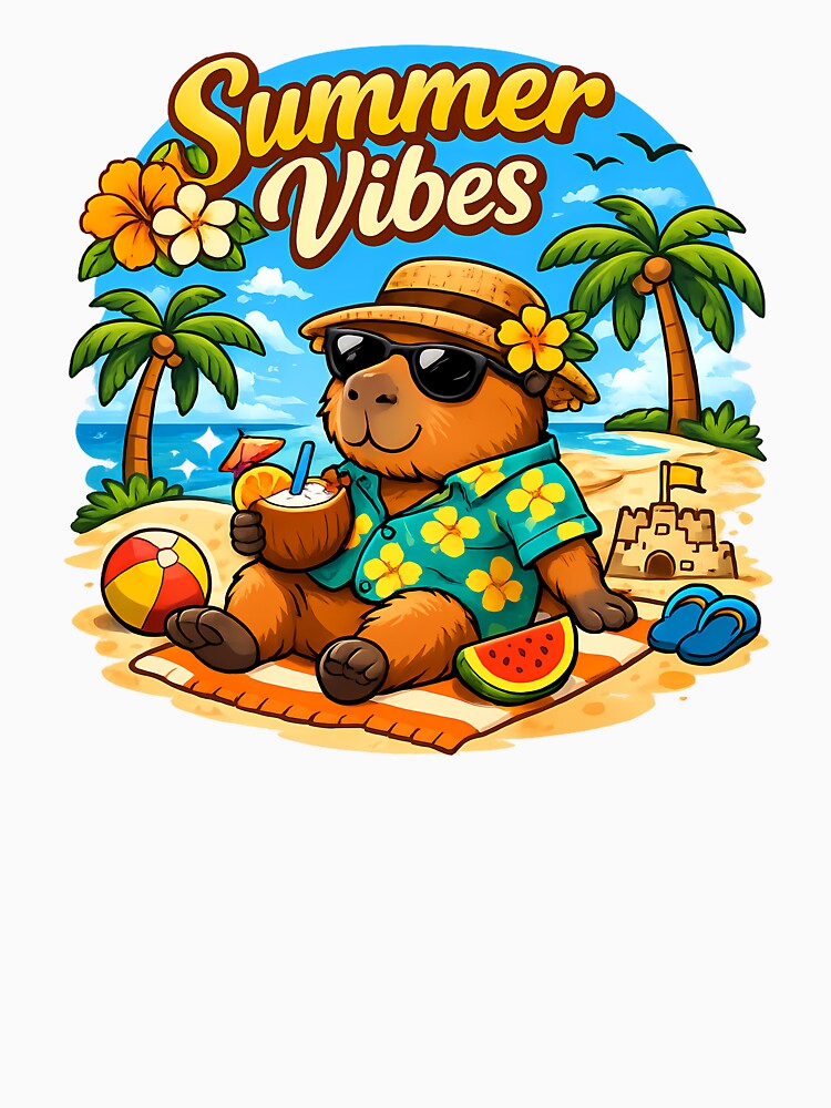 Summer Vibes Capybara by ClubAlien